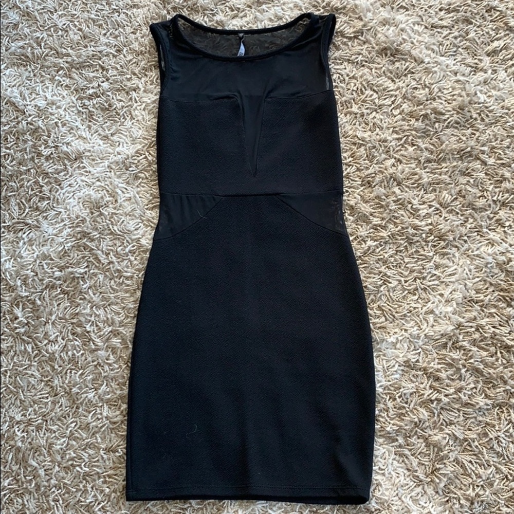 LBD! Beautiful black fitted dress w/ sheer cutouts